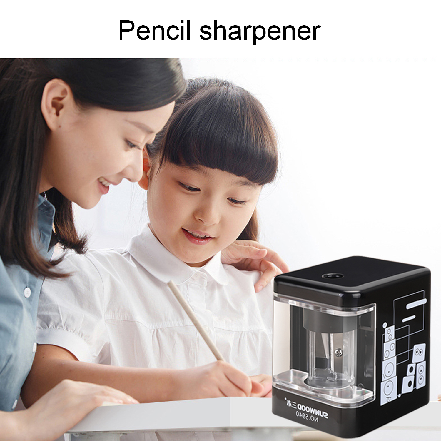 Sacapuntas eléctrico portátil, sacapuntas automático con batería o funciona con USB para estudiantes, suministros escolares para oficina en casa
