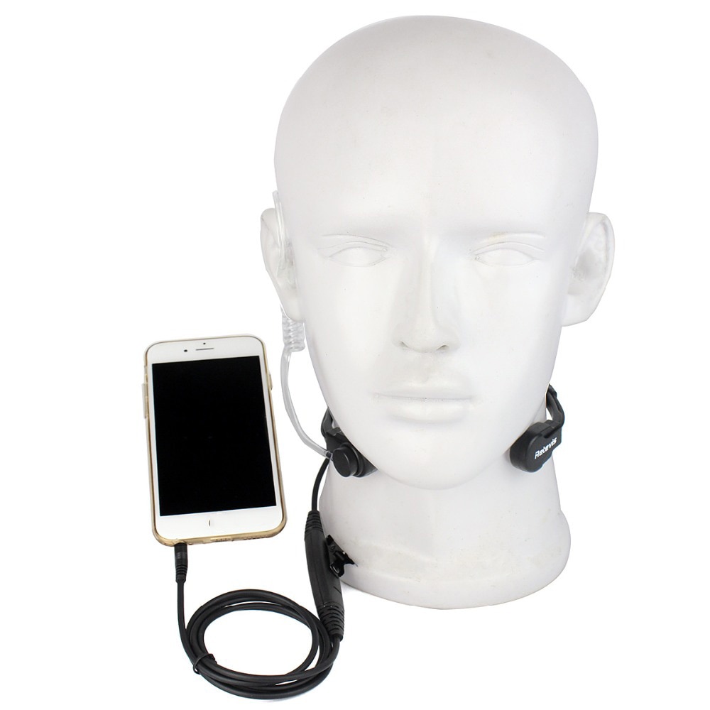 Retevis R-151 1Pin 3.5mm PTT Throat Mic Flexible Earpiece Covert Air Tube Headset Headphone For Mobile Phone/Speakers/Computers
