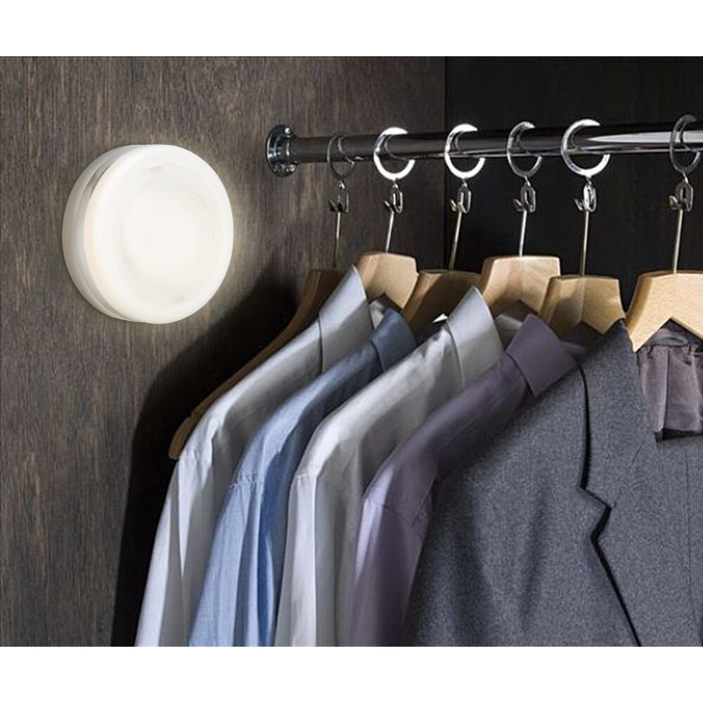 Led sensor under skap lys for kjøkken soverom skap garderobe natt lys led puck lys med trådløs rf fjernkontroll
