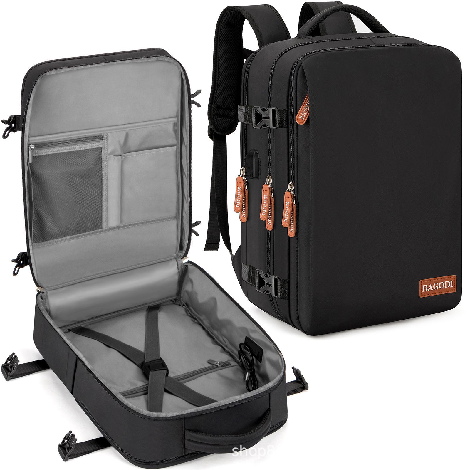 Buylor 45x20x30 Easyjet Cabin Bags Laptop Backpacks Women Easyjet Backpack Travel Backpack for Men Casual Daypack for Weekender: black