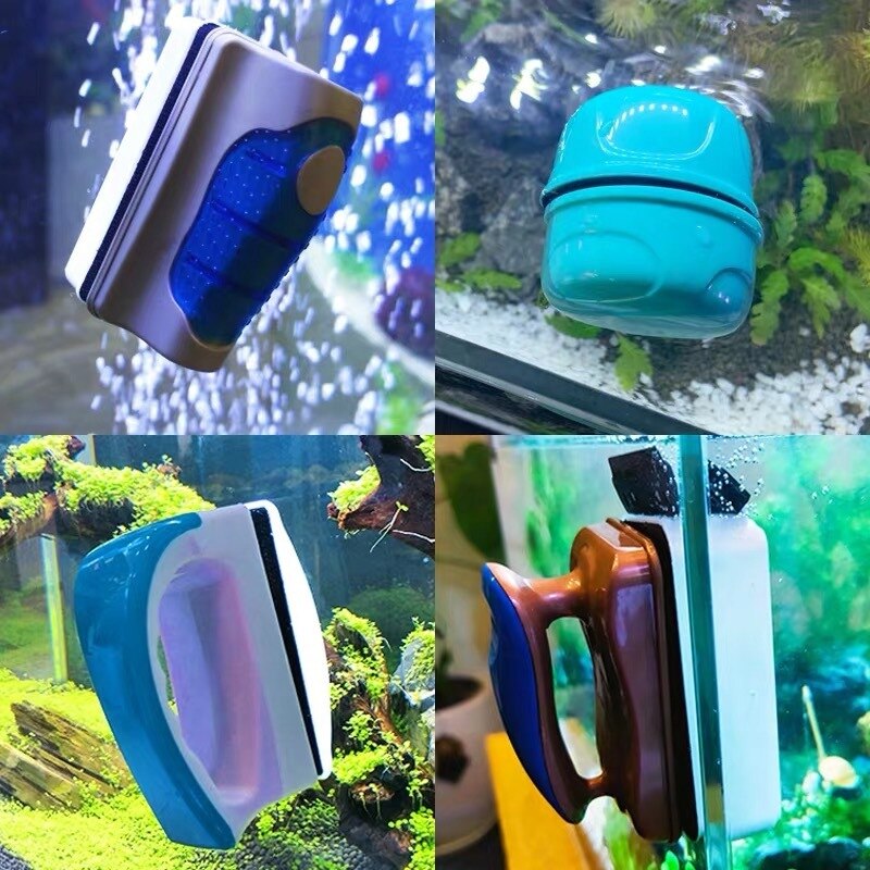 Glazen borstel magnetische aquariumvisborstels drijvende schoonmaakglas schraper magnetische borstel plastic spons gereedschap