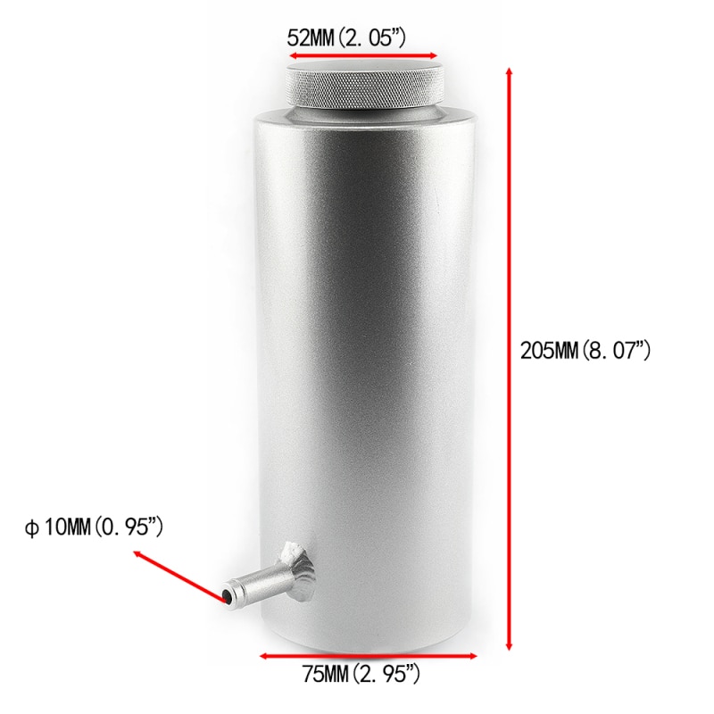 800ml Universal Radiator Coolant Aluminum Tank Overflow Reservoir Radiator Overflow Tank Auto Replacement Parts