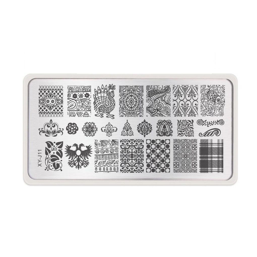 Pochoirs à ongles en , 1 pièce, modèles de tampons pour vernis à ongles en Gel, plaque d'image de manucure: 11