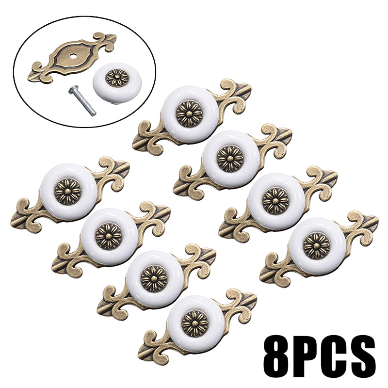 8 stuks Mooie Keramische Porselein Deur Knoppen Handvatten Lade Keuken Knoppen Pulls DIY Meubels Knoppen Home Hardware
