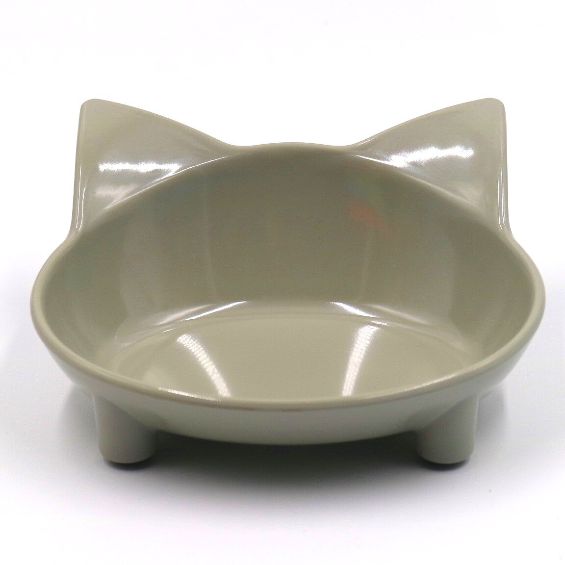 Kattenvoer Kom Huisdier Servies Verdikte Kat Oren Vorm Feederbowl Antislip Leuke Voedsel Water Dispenser Voor Katten Gerechten huisdieren Benodigdheden: gray