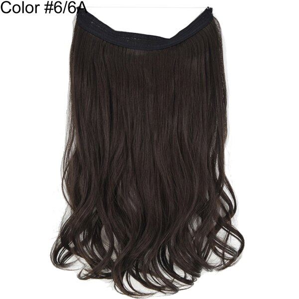 Extensions de cheveux de Halo de TOPREETY ondulent les postiches cachées par fil élastique Invisible aucune Fiber synthétique résistante à la chaleur d'agrafe TPYLW90: 6-6A