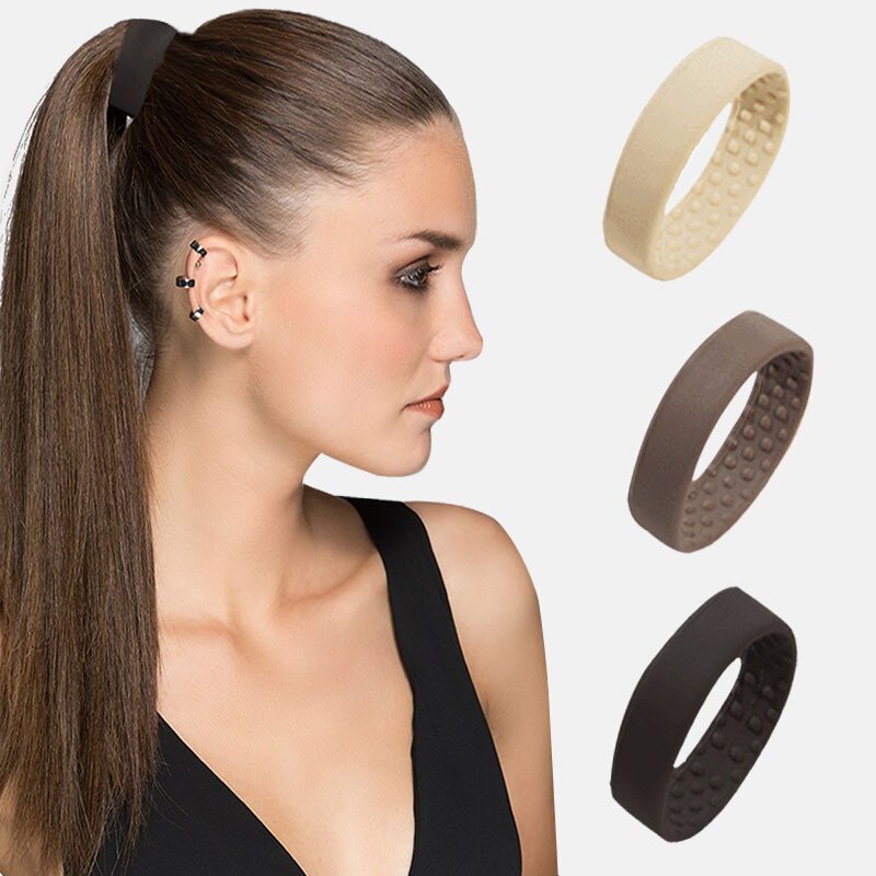M MISM Silicone Foldable Stationarity Elastic Hair Bands For Women Ponytail Holder Simple Multifunction Hair Tie Accessories