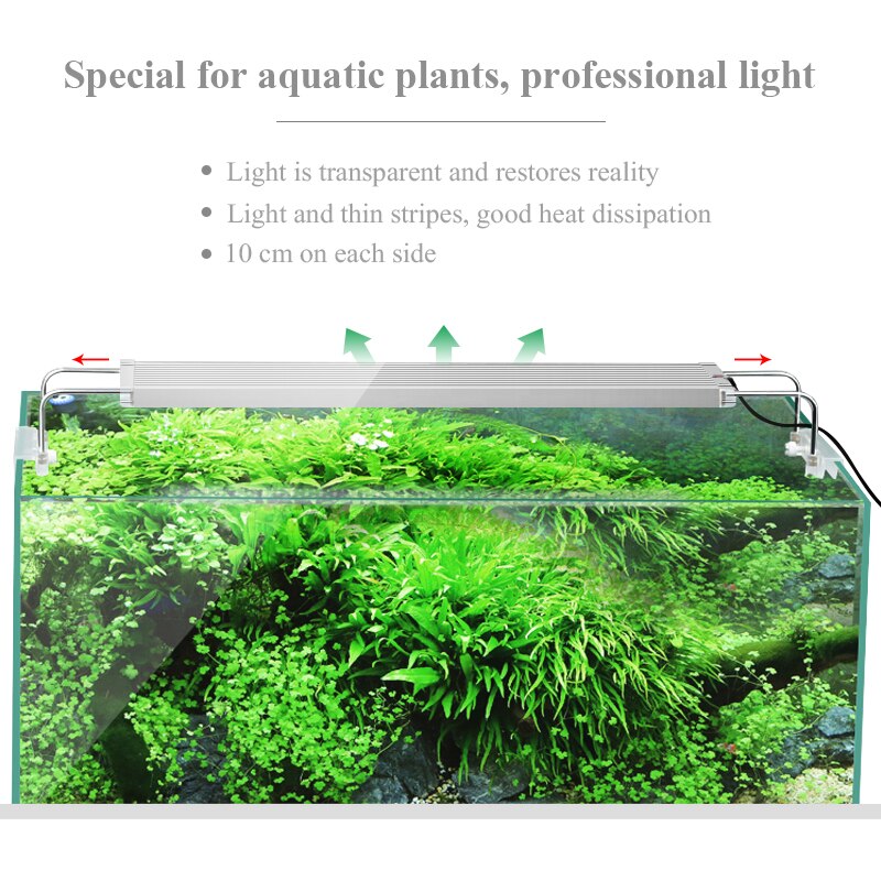 Zhongji 30-80Cm Rgb Led Aquarium Verlichting Plant Marine Vis Aquarium Lichtpunt Lamp Voor Aquarium Led Verlichting houder Timer