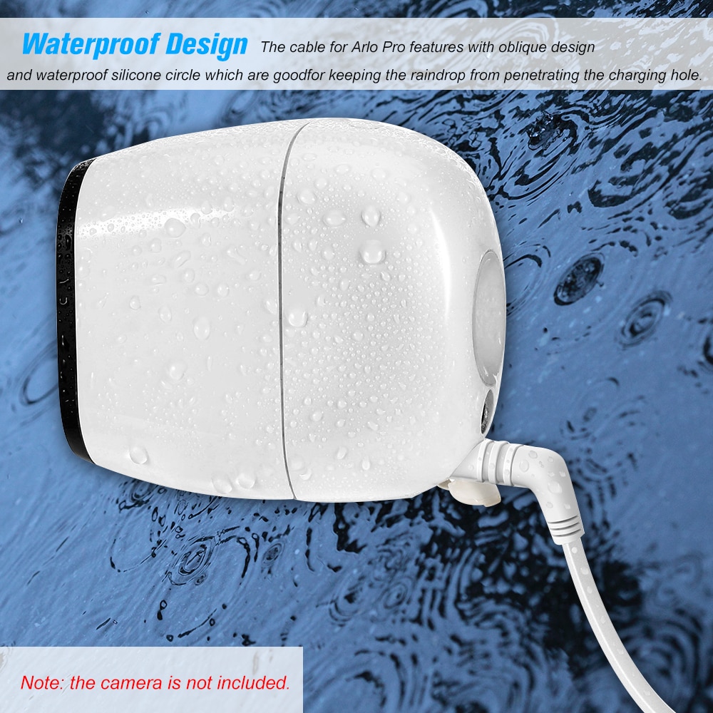 6M/20ft Charging Power Cable Fits for Arlo Pro, Arlo Pro 2, Arlo GO Weatherproof Indoor/Outdoor Flat Cable Aluminium Alloy