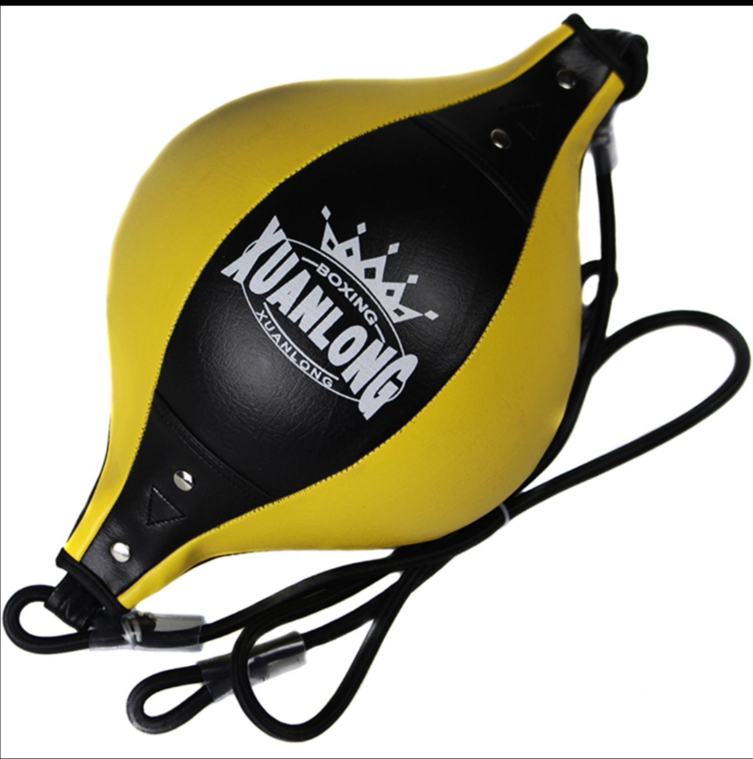 PU Leder Doppel Ende Bodybuilding Boxen Geschwindigkeit Ball Boxsack Professionelle Erwachsene Fitnessraum Birne Mit Inflator Fitness Ausrügestochen