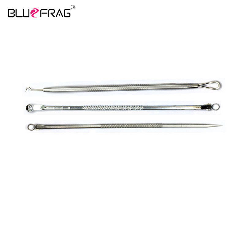 Extracteur de nombril pour points noirs 3 pièces, extracteur de boutons d'acné, extracteur de points noirs sous vide, cuillère pour le visage