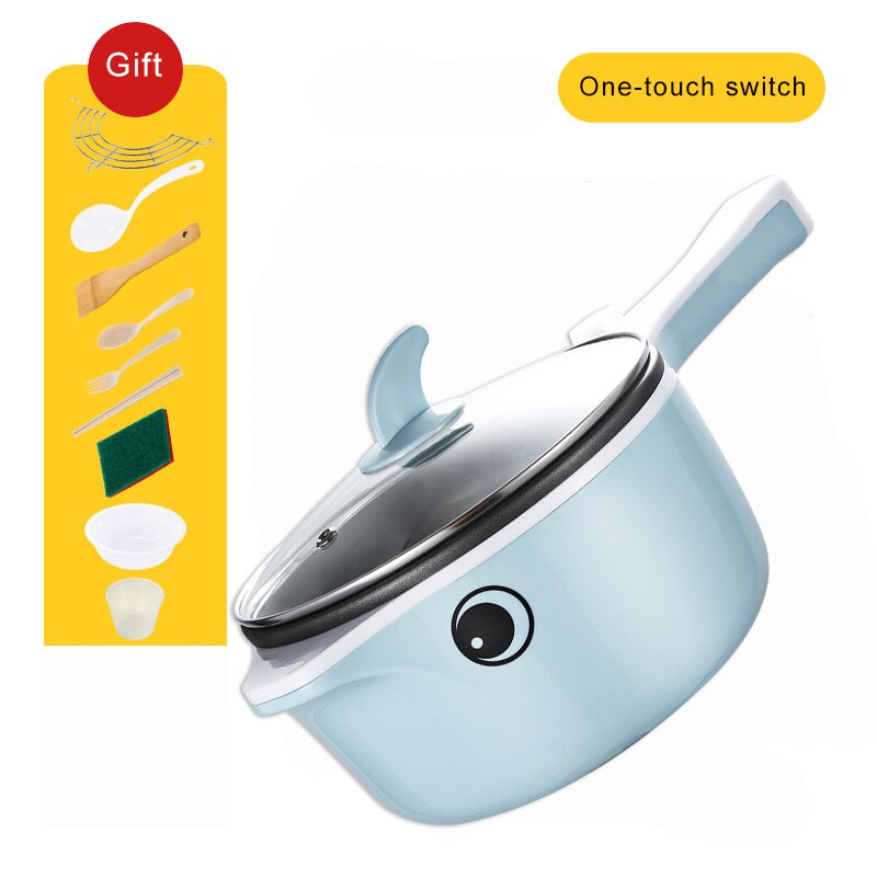 Multi Rice Cooker Electric Skillet Pot Cookers Noodle Stewing Steamed Fried Electric Slow Cooker 220V Single/Double Layer: blue