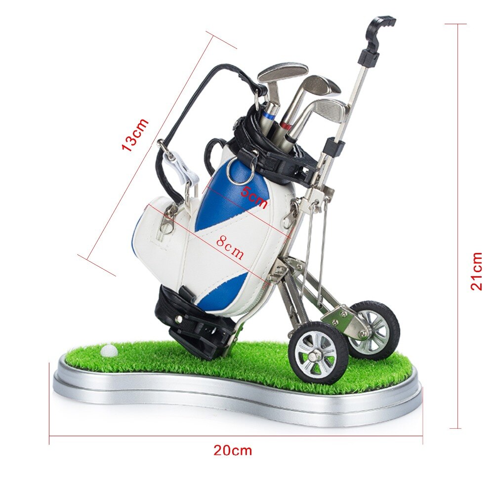 CRESTGOLF Golf Car Contains 3 Parts of Aluminum Pen Golf Bag Penholder Golf Souvenir Golf Car Accessories