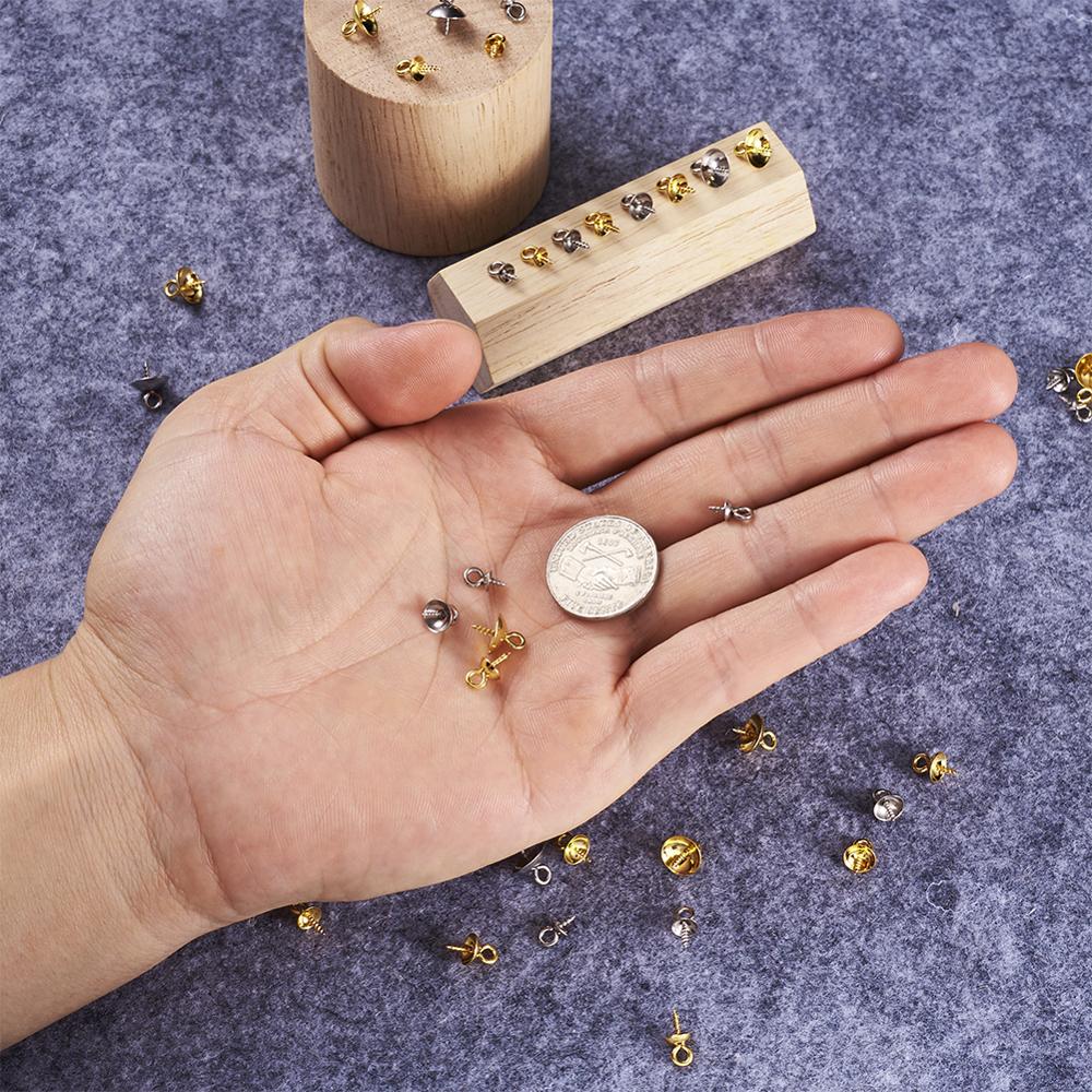 80 stk rustfritt stål knagger anheng skru øye knagg bøyler for halvborede perler smykker lage diy sjarm øredobber koblinger