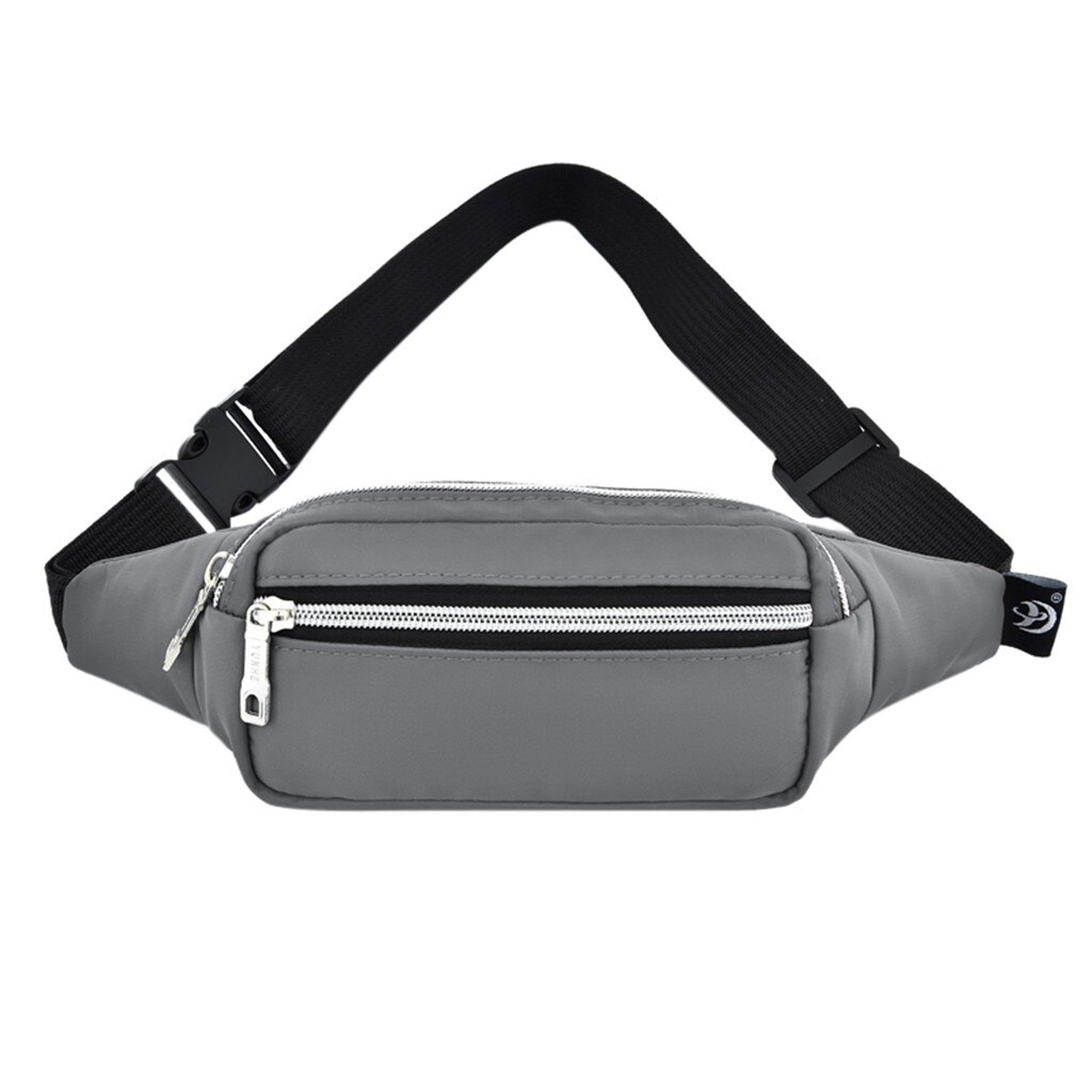 Pure Kleur All-Match Simple Vrouwen Heuptas Outdoor Sport En Vrije Tijd Draagbare Multifunctionele Borst Tas Telefoon Zak # P30: Grijs