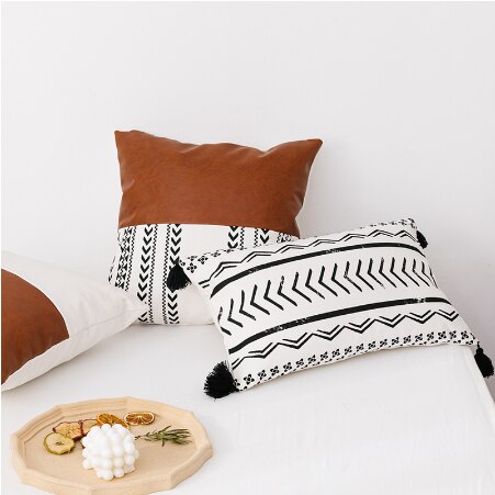 freundlicher Nette Braun Faux Leder Baumwolle Kissen Abdeckung 45x4 5cm/35x50cm Für Couch Bett Hause dekoration Kissen Abdeckung Moderne