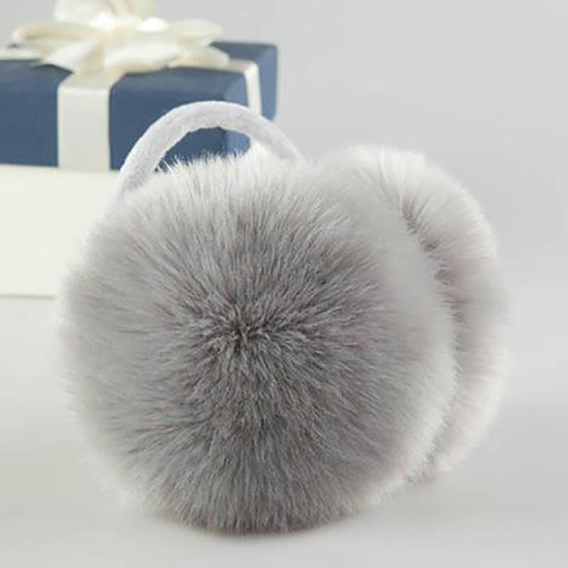 Calymel Winter Warm Fur Earmuffs Adult Children Women Men Lovers Ear Muffs Warmer Earflap Headband Unisex Earmuffs: M11 Gray