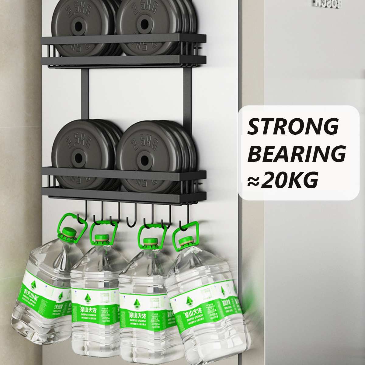 3 Tier Refrigerator Rack Side Shelf Sidewall Holder Multifunctional Carbon Steel Kitchen Supplies Household Fridge Storage Racks