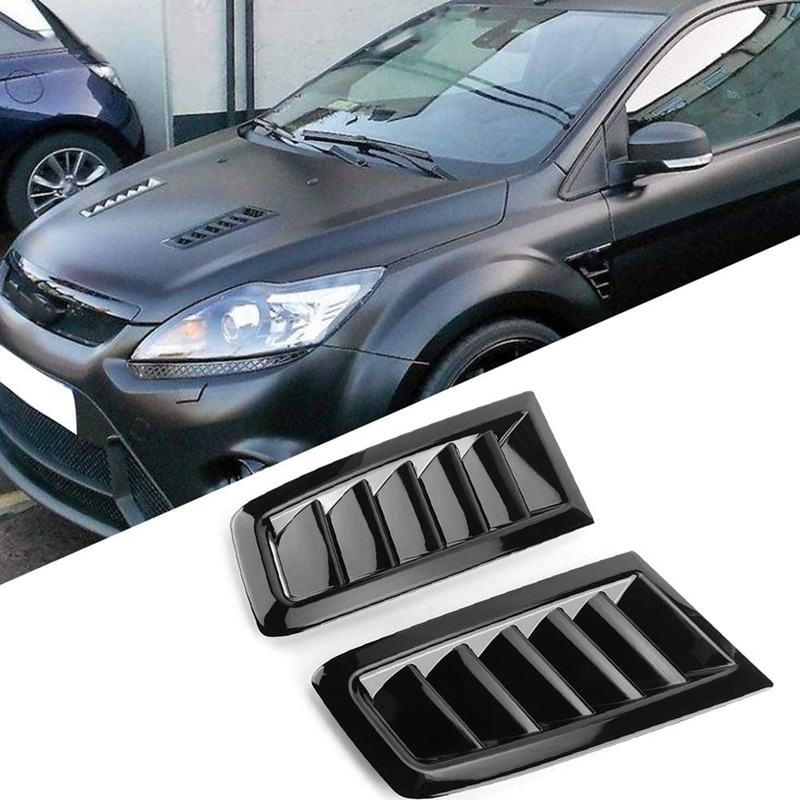 Bonnet Vent Hood Vent Cover for Ford Focus MK2 Car Black ABS Air Vent Modified Accessory: Default Title