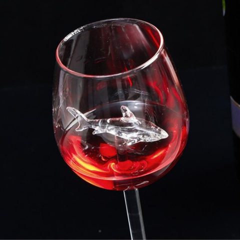 Copa de vino tinto The Original Shark, cristal para flautas de , 21x7,5 cm, todo tipo de vino tinto, 1 unidad