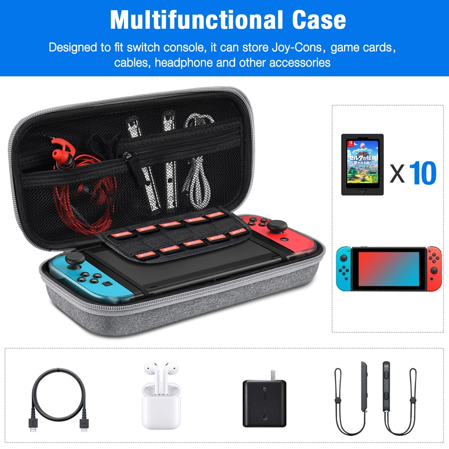 Waterdichte Schakelaar Pouch Voor Nintendo Case/Schakelaar Case Screen Protector Om Winkel Console Joycons Kaarten En Andere Accessoires