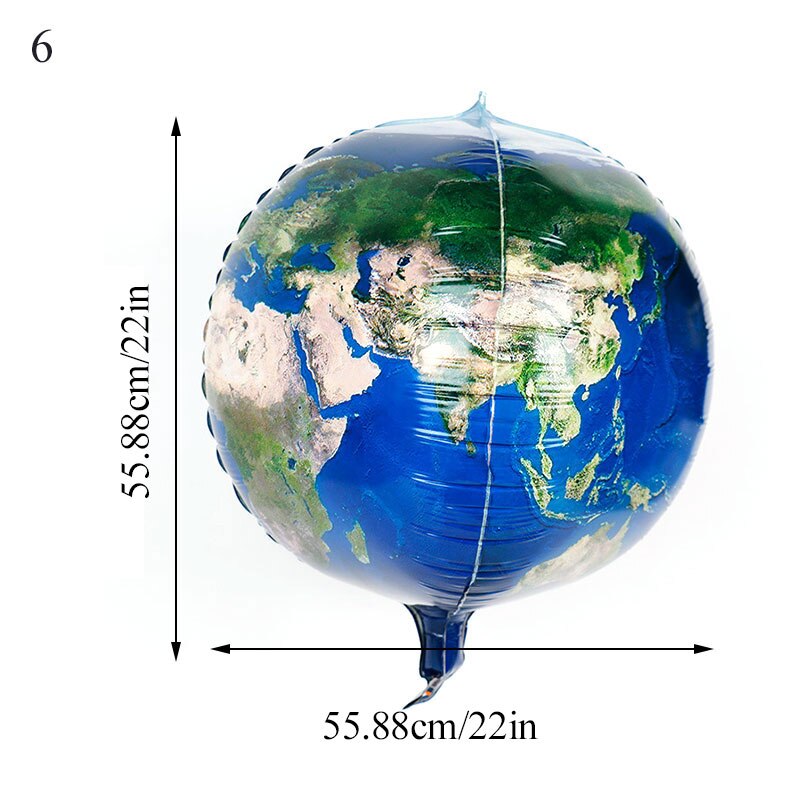 4D Stereoscopic Cartoon Foil Balloons Astronaut Spaceship Rocket Earth Foil Balls Birthday Party Decorations Kids Funny Balloon: 6