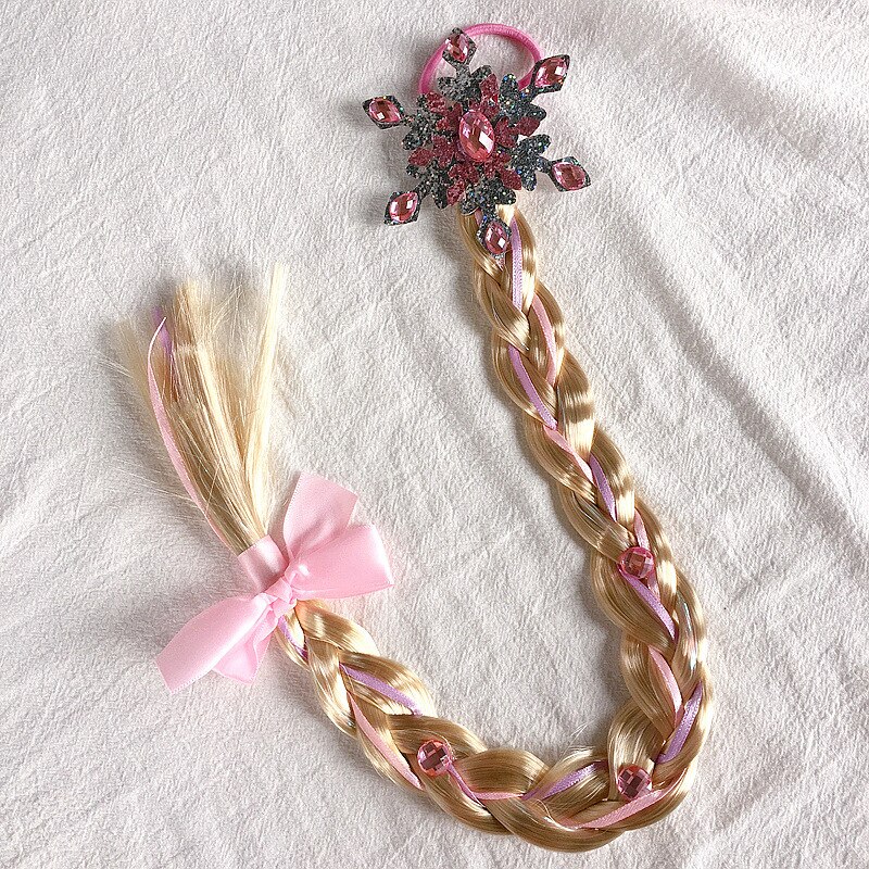 Eenvoudige, schattige cartoon sneeuwvlok kroon pruik met strass steentjes, vlechten, kinderhoofdband voor meisjes, haaraccessoires: 1