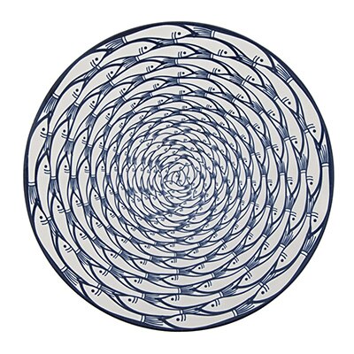 8 Inch Ceramic Dinner Plates Round Fish Printed On-glazed Porcelain Steak Pasta Desserts Cute Dishes &amp; Plates 1 Piece: Default Title