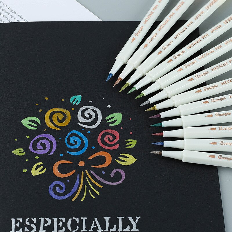 Rotuladores metálicos para dibujo y caligrafía, rotuladores artísticos de Anime para dibujo, suministros escolares y de oficina, 20 colores