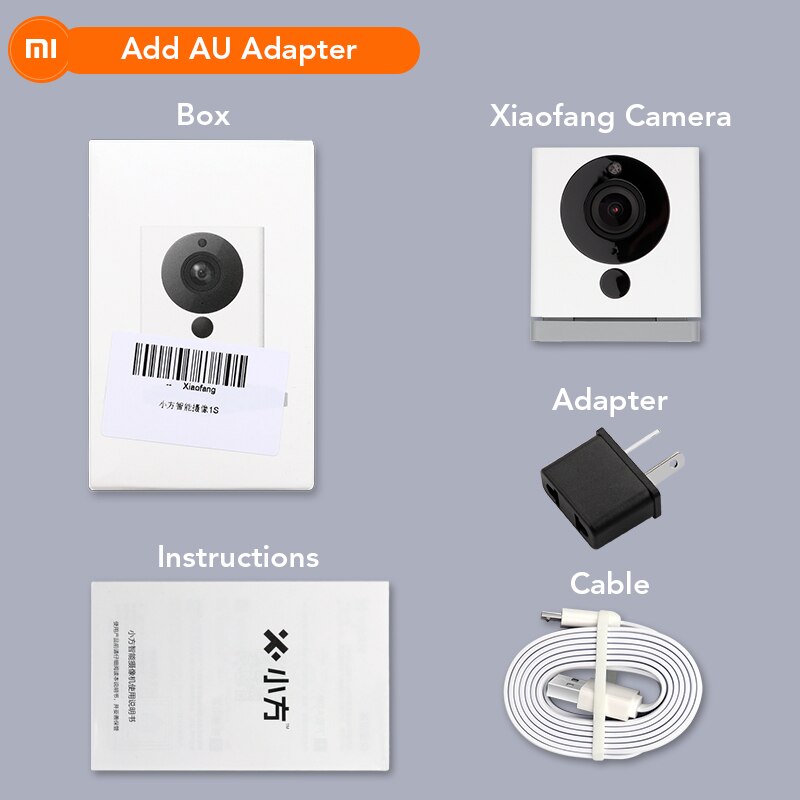 Original Xiaomi CCTV Mijia Xiaofang 110 Grad F 2,0 8X 1080P Digital Zoomen Clever Kamera IP WIFI Drahtlose Camaras Nocken: hinzufügen AU Adapter