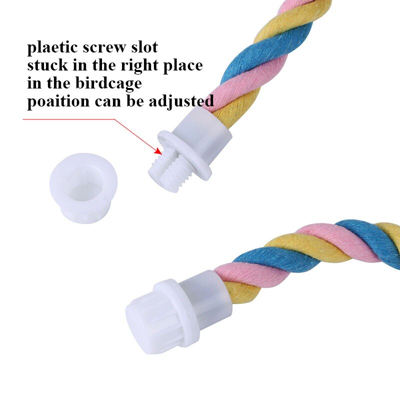 Cuerda de algodón para escalada de loros, soporte en forma de U, jaula de poste, accesorios para loros, juguete para pájaros, cuerda de escalada para loros