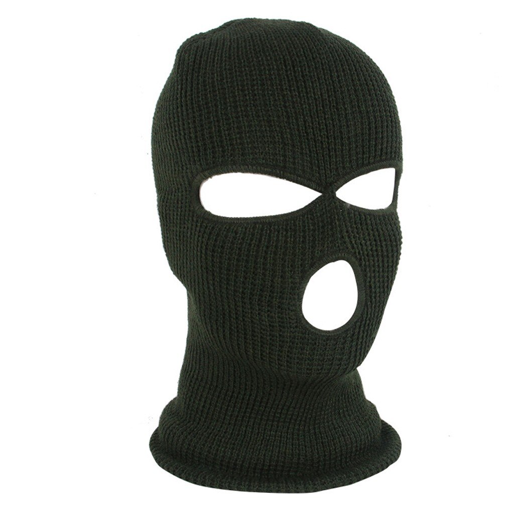 Volgelaatsmasker Ski Masker Winter Cap Balaclava Hood Masker 3 Gat Wol Gebreide Maskers Breethable Fietsen Wandelen Sjaal Hoofdband masque: Green