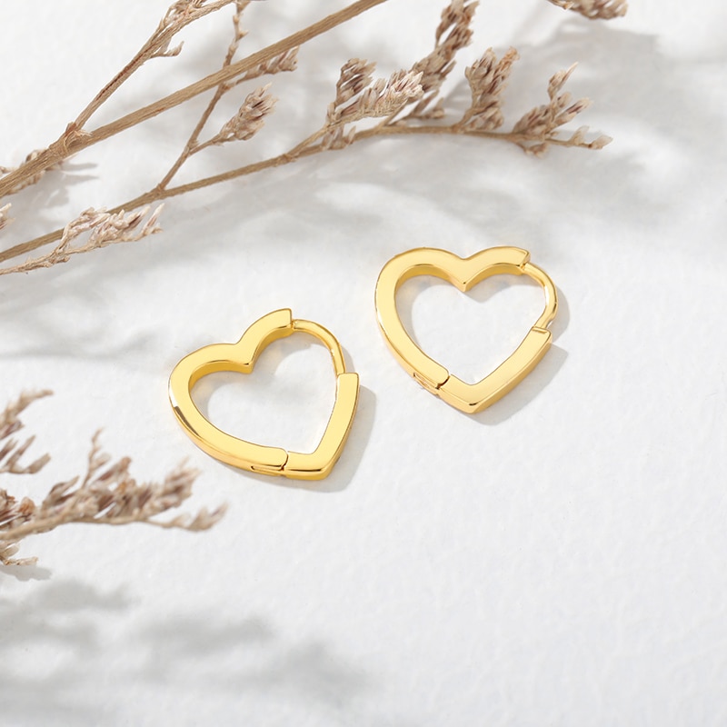 Orecchini a cerchio a cuore per donna orecchini a cerchio in acciaio inossidabile Color oro argento 2021 gioielli di tendenza regalo di san valentino