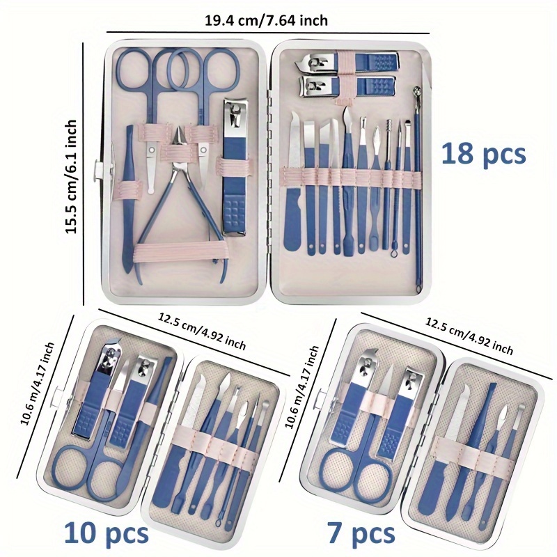 Manicure Set Nagelknipper Pedicure Kit Roestvrijstalen Manicure Kit, Professionele Verzorgingssets, Nagelverzorgingstools Met Reis Ca