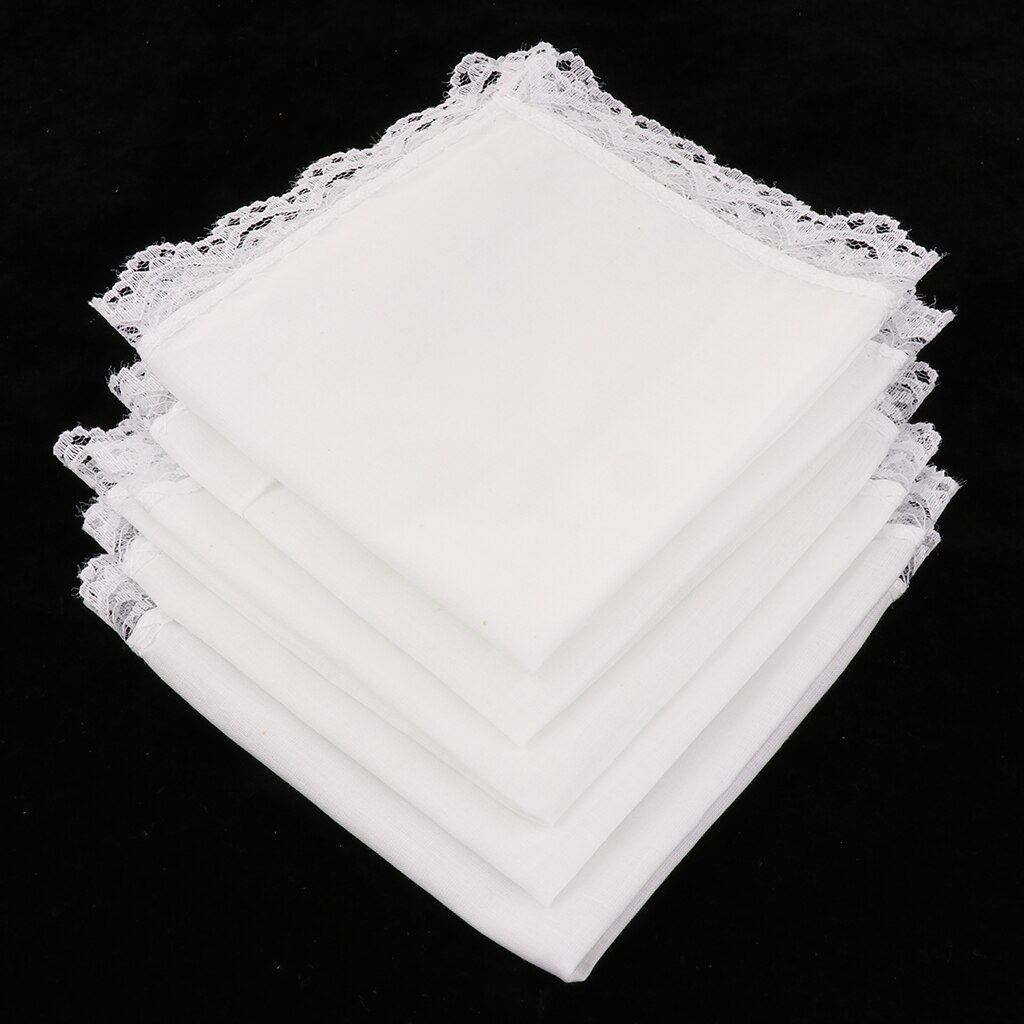 Hochzeit Braut Taschentuch Häkeln Spitze Krempe-Pack von 10 Stück-leer Weiß Baumwolle Taschentücher Tasche Quadrate für Männer