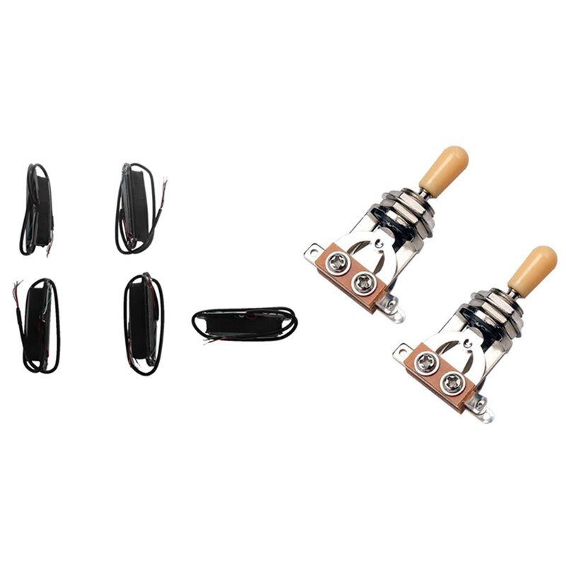 2x metrische 3 -wege-kippschalter für gitarren-tonabnehmer (kurz und gerade) & 5x dual-rail-humbucker-tonabnehmer für gitarrenhals