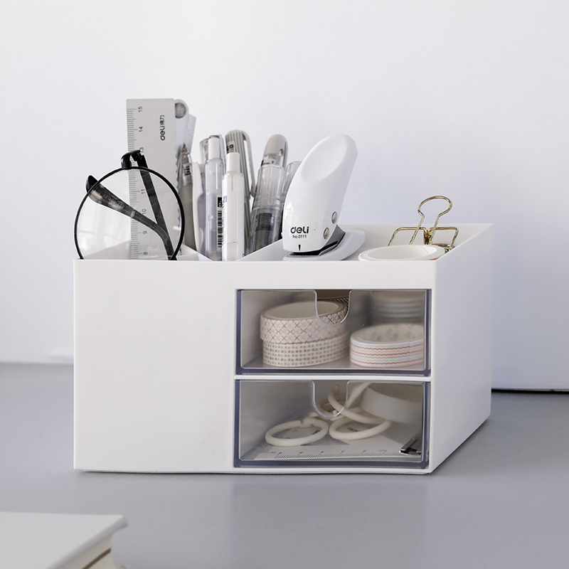 Multifunktionel desktop organizer holder taske makeup opbevaring box skole kontorpapir