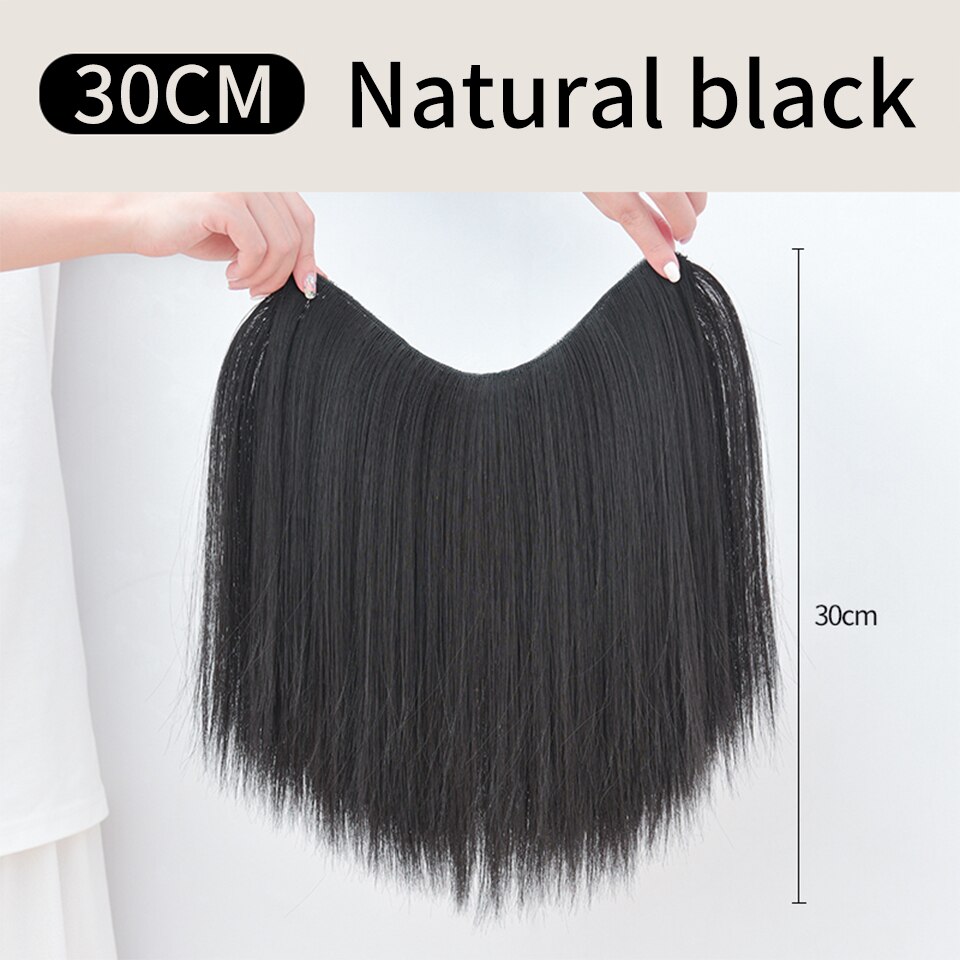 4 Clip In Hair Extensions Zwart Bruin Natuurlijke Rechte Lange Hoge Tempreture Synthetische Hair