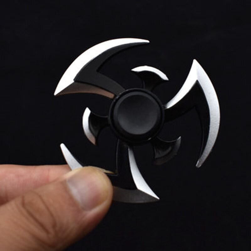 Cartoon Stijl Creatieve Fidget Spinner Tri Spinner Zink Legering Hand Spinner Vinger Stress Reliever Speelgoed Cadeau Voor Kinderen Volwassen: Black