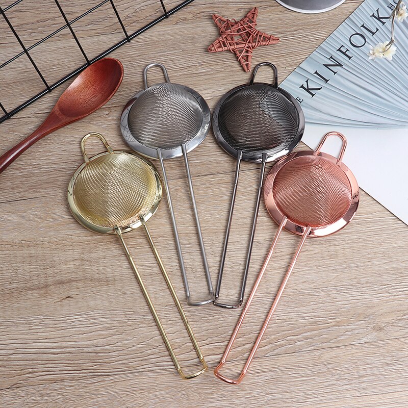 1PC Stainless Steel Fine Mesh Strainer Cocktail Strainer Great For Removing Bits From Juice Julep Strainer Bar Tool 8x21.5cm