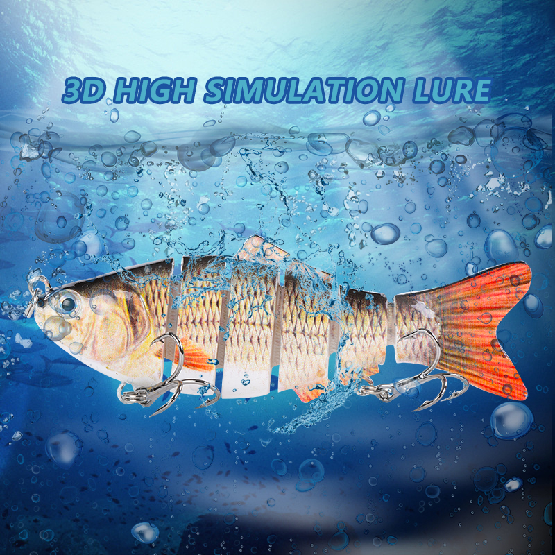 Esche da pesca artificiali dure snodate da 4 pollici a 6 segmenti Crankbait bionico affondamento Wobblers Accessori per la pesca in plastica di cavalla