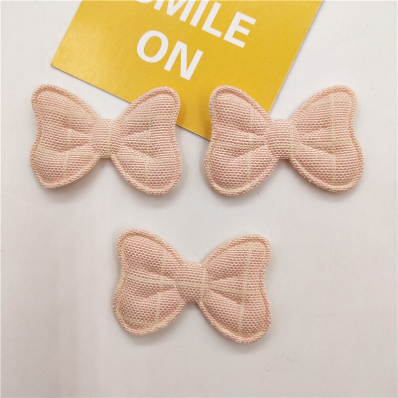 72 stks/partij 3.9*2.5 cm Strik Padded Applicaties voor DIY Kleding Naaien Leveringen DIY Haar Boog Decoratie