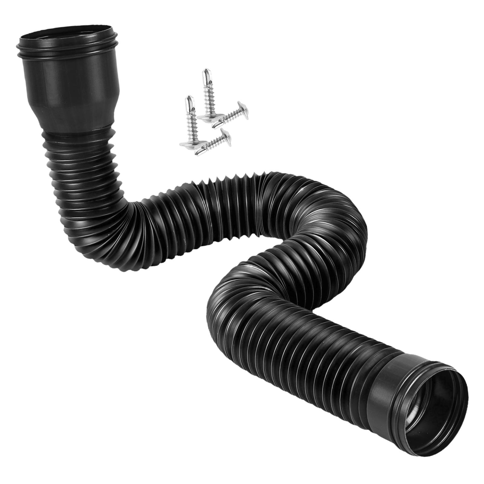 Rain Gutter Downspout Extension Flexible Universal Connector Downspout Extender: black
