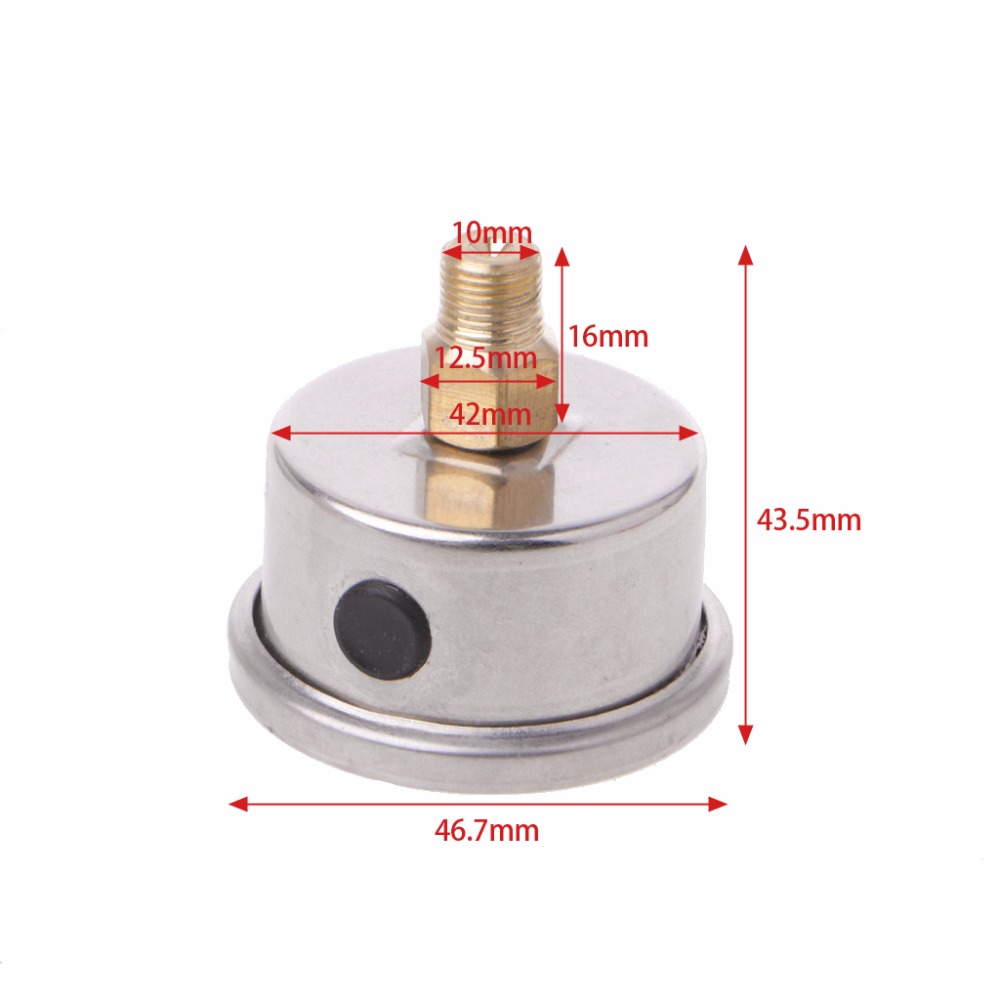 Fuel Pressure Regulator Gauge 0-160 Psi / Bar Liquid Fill Chrome Fuel Oil Gauge fit 1/8 NPT Threads C45