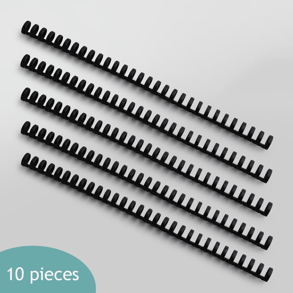 10pcs 30 Holes Loose Leaf Binding Manual Ring Notebook Scrapbooking Album Spring Spiral Rings Binder: black