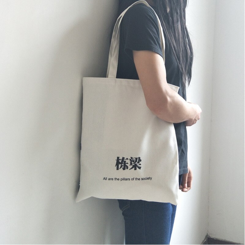 Women Canvas Shopping Bags White Foldable Cloth Cotton Bag Female Tote Shoulder Bag Reusable Eco Shopper Bag Bolsa Feminina