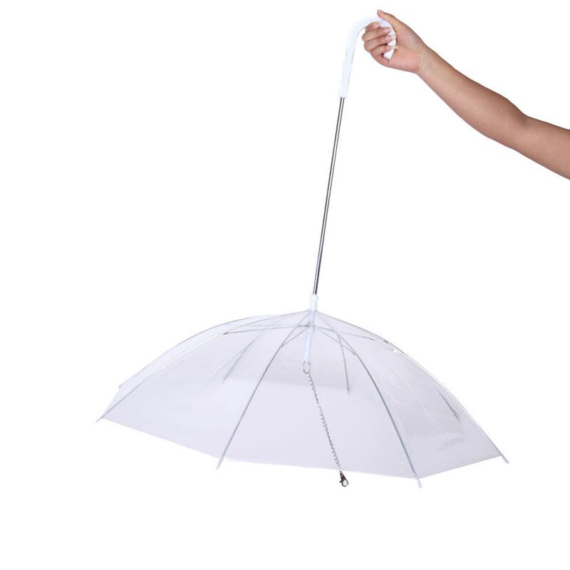 Limiet 100 Transparante Paraplu met Ingebouwde Leiband Hond Puppy Droog Comfortabel In Regen
