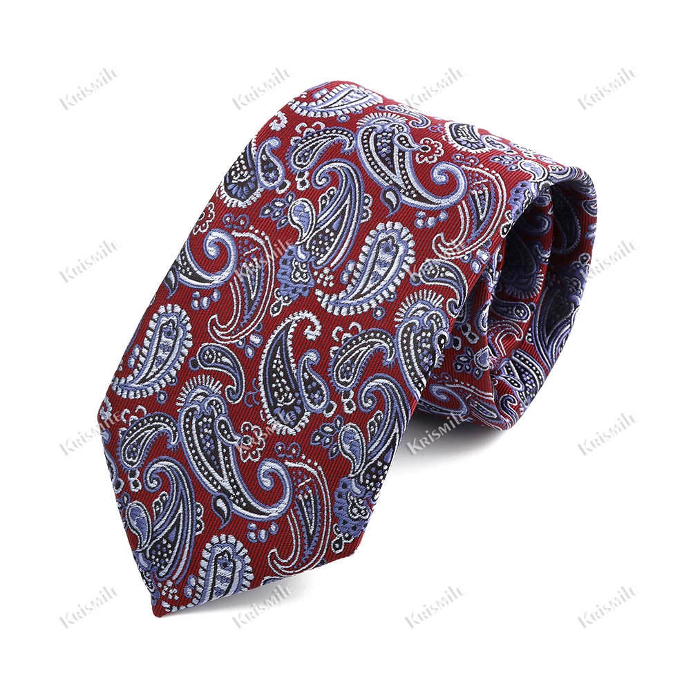 Paisley Mannen Stropdas Klassiek Rood Blauw Groen Luxe Jacquard Stropdas Bruiloft Dagelijkse Slijtage Bruidegom Shirt Pak Das