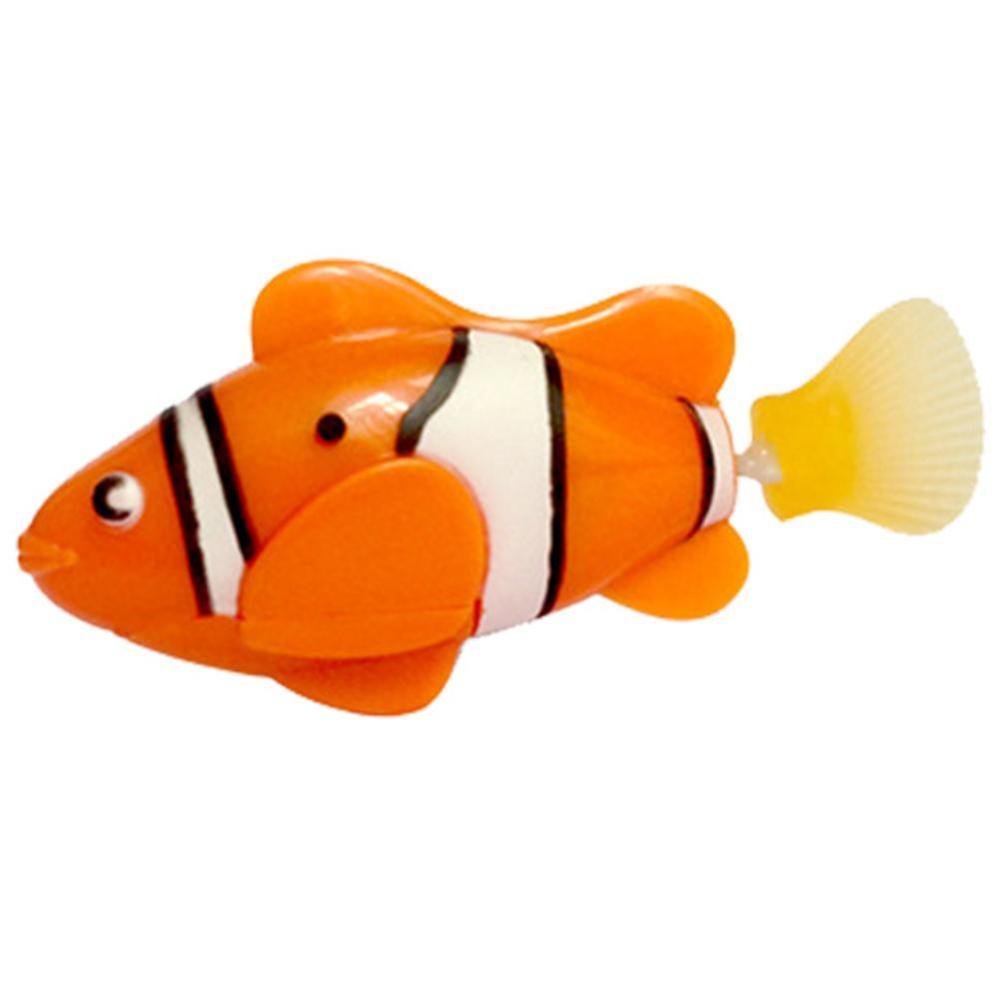 Cute Electronic Activated Battery Powered Toy Fish Pet For Fishing Tank Play Animals Fantastic Standard Home Decor: Orange