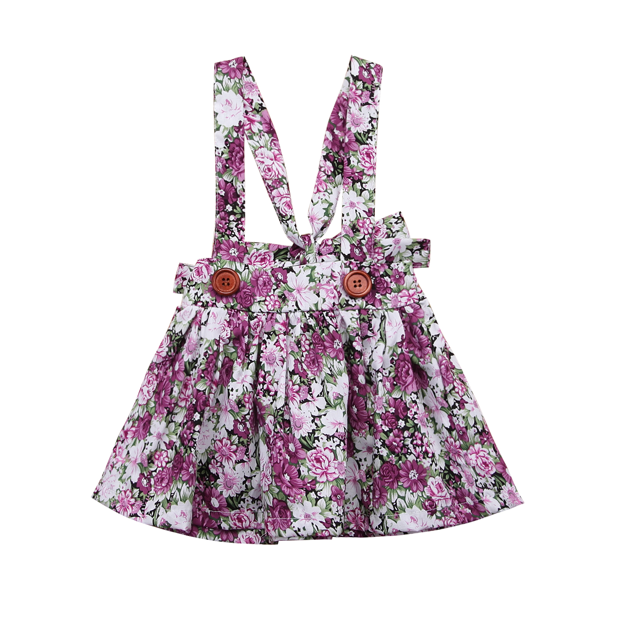 Søde småbørn børn baby piger nederdel blomstret prinsesse hagesmæk stropper seler tutu nederdele festkonkurrence outfits tøj 0-4y: B / 4t